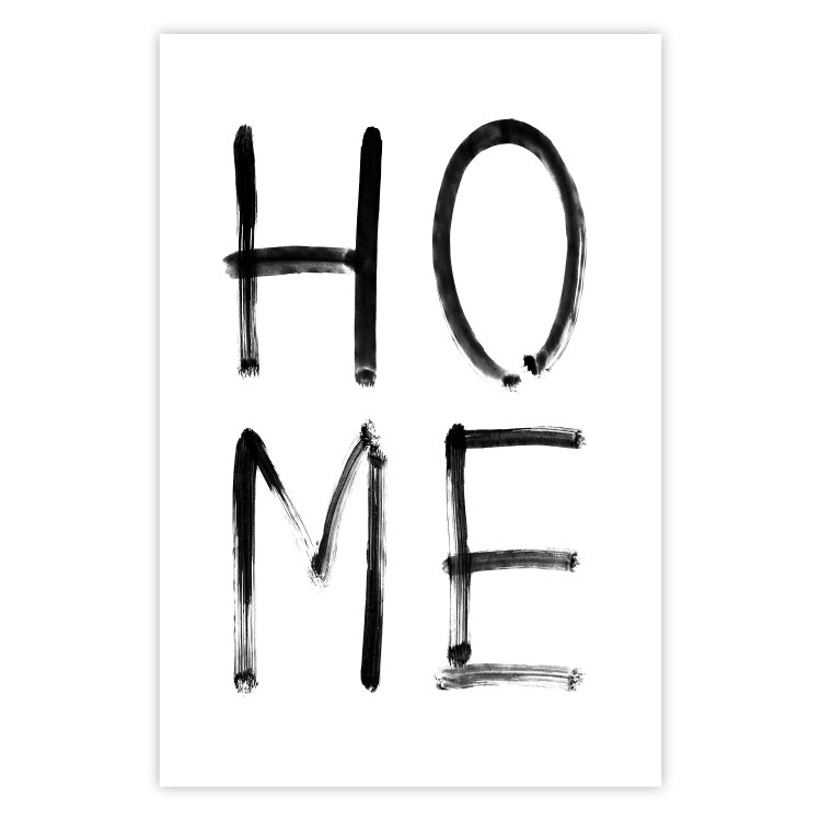 Wall Poster Home Expression - simple black and white composition with English text 119261 additionalImage 25