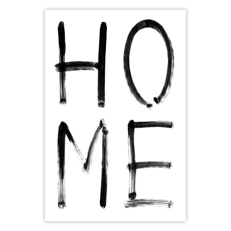 Wall Poster Home Expression - simple black and white composition with English text 119261