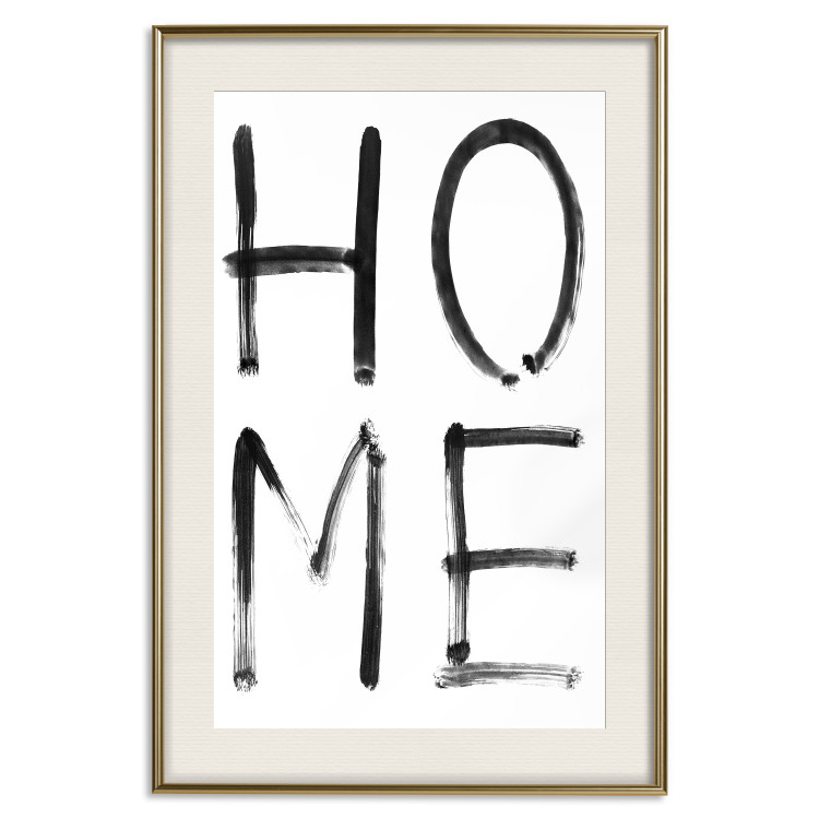 Wall Poster Home Expression - simple black and white composition with English text 119261 additionalImage 19