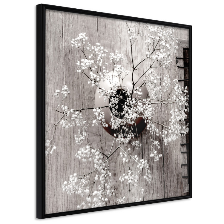 Poster Dried Flowers (Square) - botanical composition with a vase on wood 120461 additionalImage 8