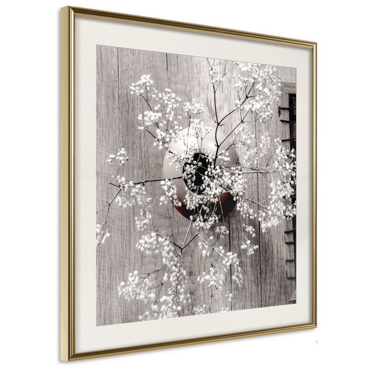 Poster Dried Flowers (Square) - botanical composition with a vase on wood 120461 additionalImage 4