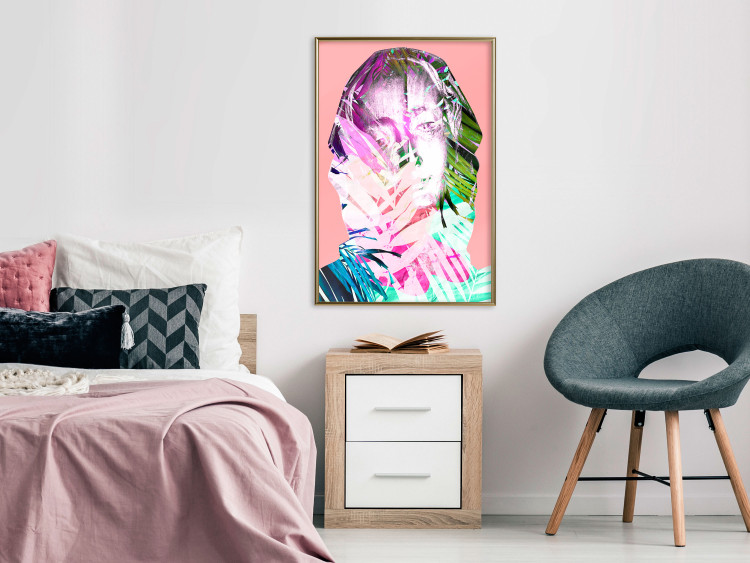 Poster Palm Madonna - portrait of an abstract colorful female face 122361 additionalImage 5
