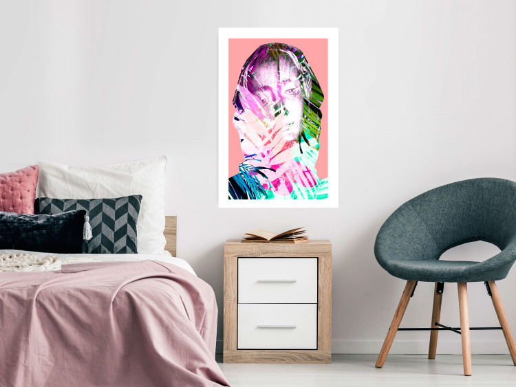Poster Palm Madonna - portrait of an abstract colorful female face 122361 additionalImage 2