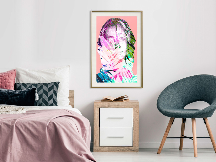 Poster Palm Madonna - portrait of an abstract colorful female face 122361 additionalImage 17