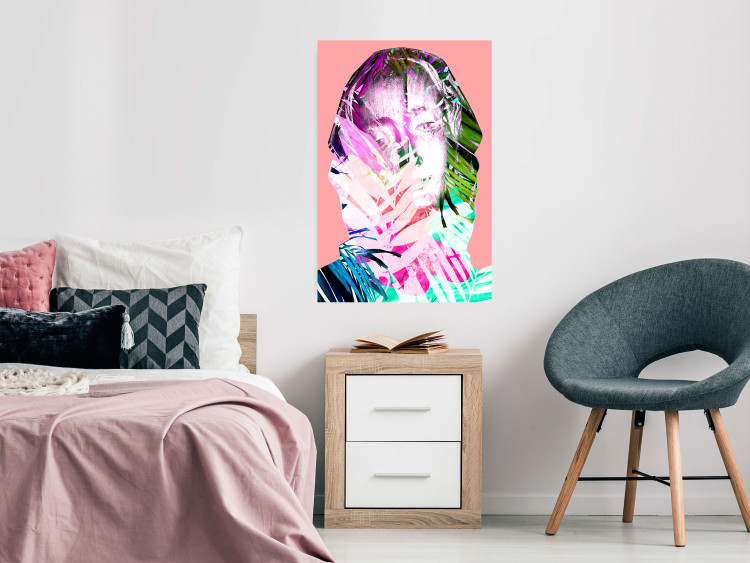 Poster Palm Madonna - portrait of an abstract colorful female face 122361 additionalImage 23