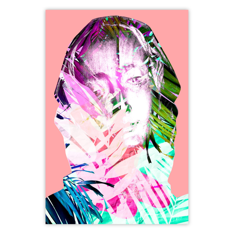 Poster Palm Madonna - portrait of an abstract colorful female face 122361