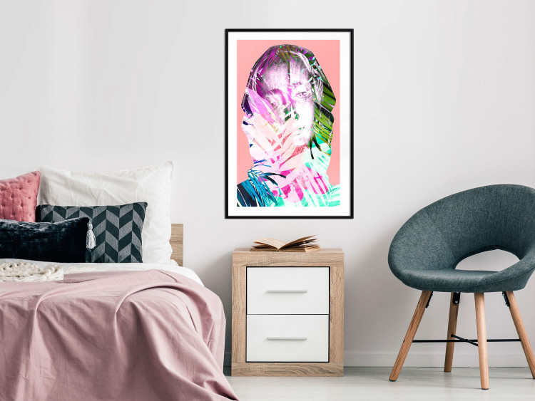 Poster Palm Madonna - portrait of an abstract colorful female face 122361 additionalImage 4