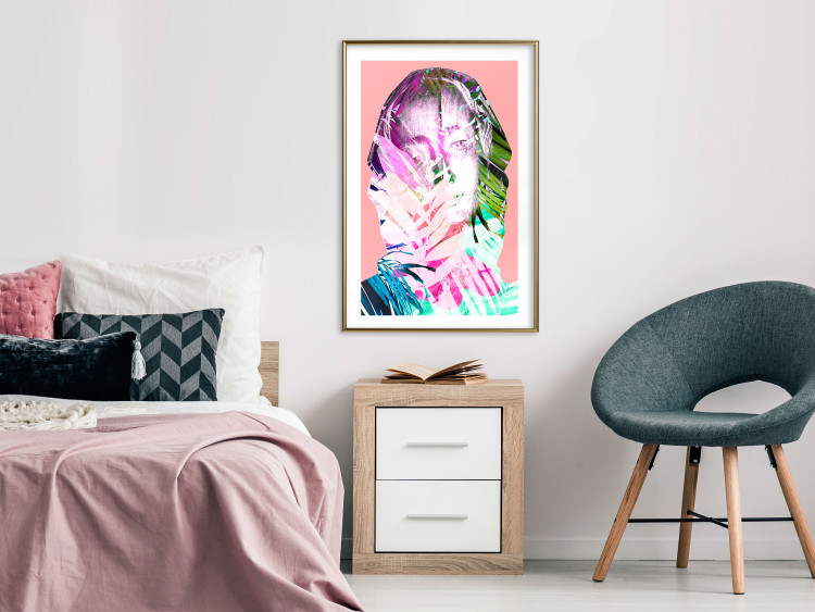 Poster Palm Madonna - portrait of an abstract colorful female face 122361 additionalImage 13