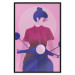 Wall Poster Woman on Scooter - woman on a motorcycle in pastel pink color 123361 additionalThumb 19