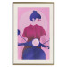Wall Poster Woman on Scooter - woman on a motorcycle in pastel pink color 123361 additionalThumb 23