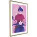 Wall Poster Woman on Scooter - woman on a motorcycle in pastel pink color 123361 additionalThumb 8