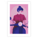 Wall Poster Woman on Scooter - woman on a motorcycle in pastel pink color 123361 additionalThumb 18