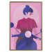 Wall Poster Woman on Scooter - woman on a motorcycle in pastel pink color 123361 additionalThumb 26