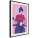 Wall Poster Woman on Scooter - woman on a motorcycle in pastel pink color 123361 additionalThumb 3