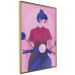 Wall Poster Woman on Scooter - woman on a motorcycle in pastel pink color 123361 additionalThumb 14