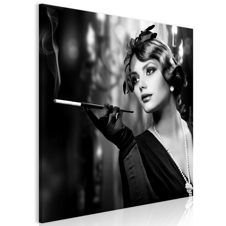 Canvas Art Print Lady with Cigarette (1 Part) Square 123461 additionalImage 2