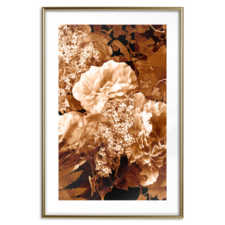 Wall Poster End of August - plant flowers and leaves in autumn sepia tone 123861 additionalImage 16