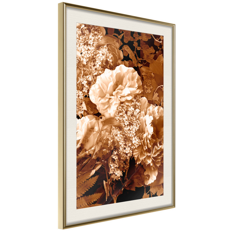 Wall Poster End of August - plant flowers and leaves in autumn sepia tone 123861 additionalImage 2
