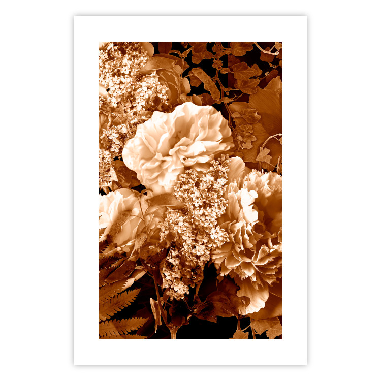 Wall Poster End of August - plant flowers and leaves in autumn sepia tone 123861 additionalImage 25
