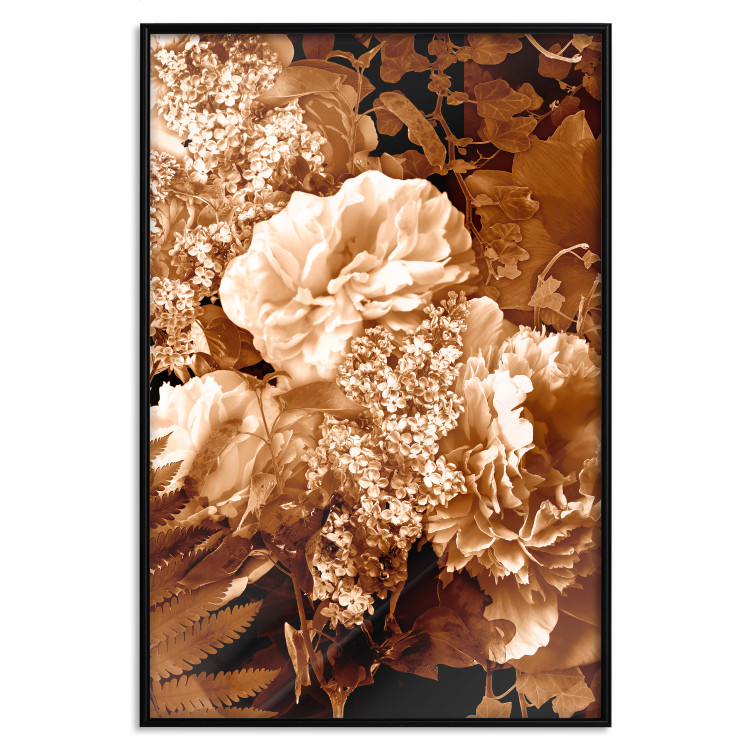 Wall Poster End of August - plant flowers and leaves in autumn sepia tone 123861 additionalImage 24