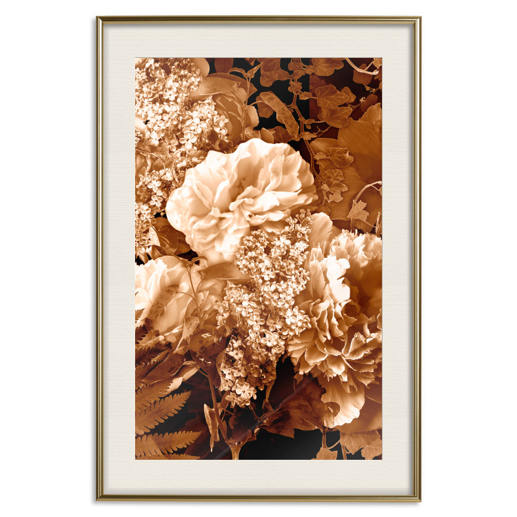 Wall Poster End of August - plant flowers and leaves in autumn sepia tone 123861 additionalImage 19