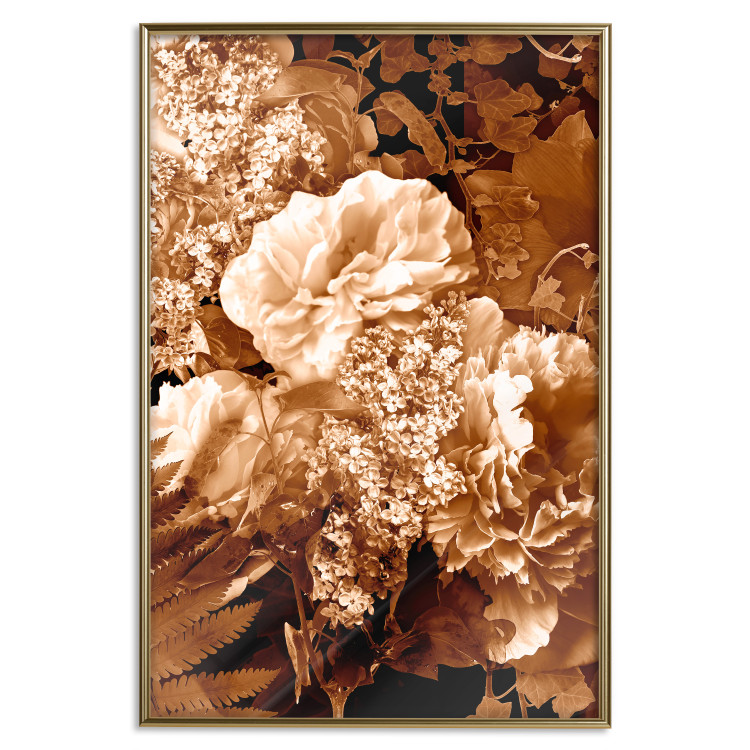 Wall Poster End of August - plant flowers and leaves in autumn sepia tone 123861 additionalImage 20
