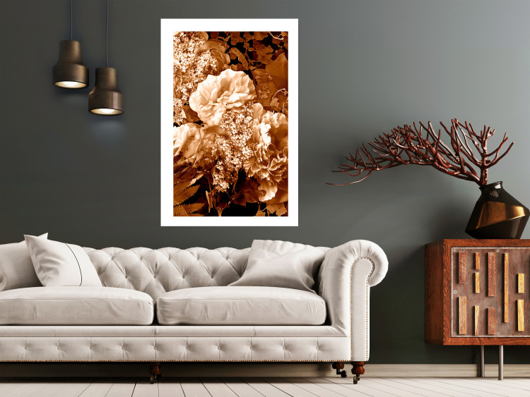Wall Poster End of August - plant flowers and leaves in autumn sepia tone 123861 additionalImage 4