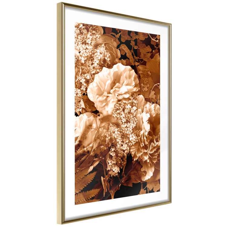 Wall Poster End of August - plant flowers and leaves in autumn sepia tone 123861 additionalImage 8