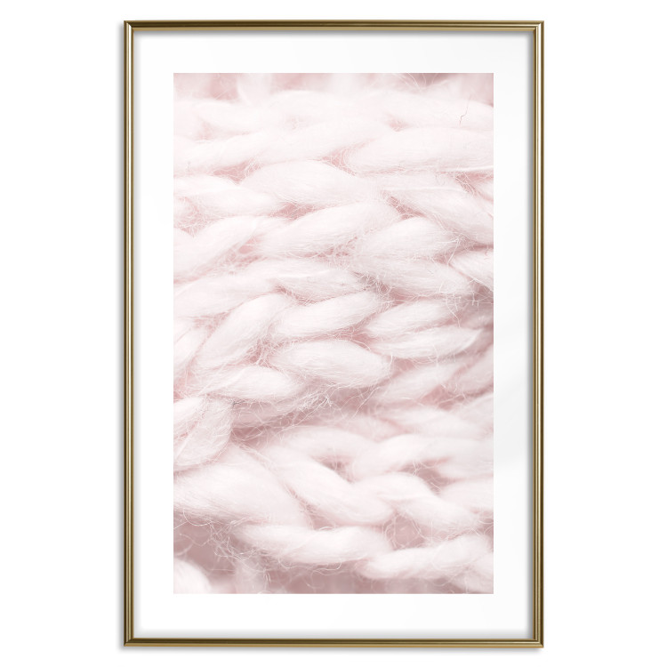 Poster Pastel Warmth - texture of pink woolen braid 124461 additionalImage 14