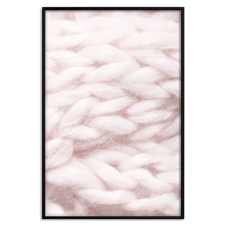 Poster Pastel Warmth - texture of pink woolen braid 124461 additionalImage 18