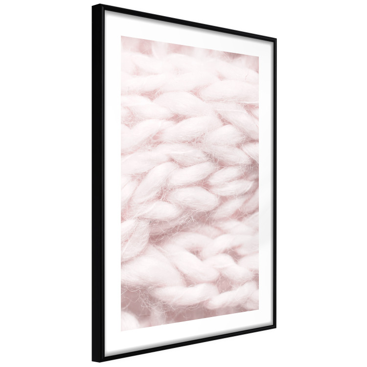 Poster Pastel Warmth - texture of pink woolen braid 124461 additionalImage 11