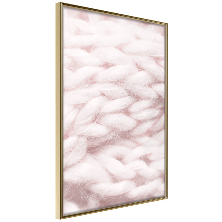 Poster Pastel Warmth - texture of pink woolen braid 124461 additionalImage 12