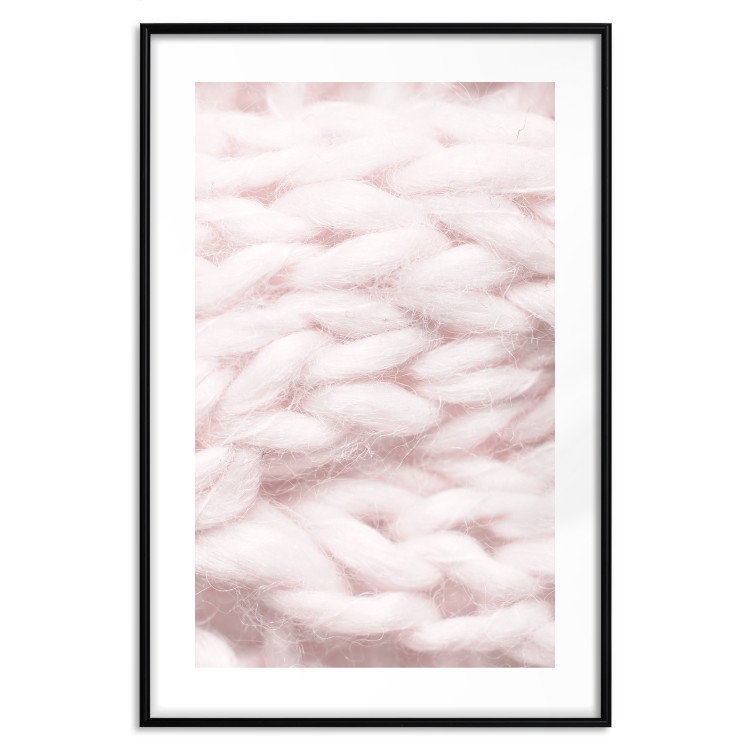 Poster Pastel Warmth - texture of pink woolen braid 124461 additionalImage 15
