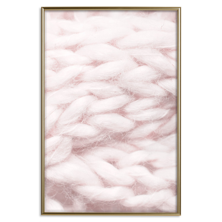 Poster Pastel Warmth - texture of pink woolen braid 124461 additionalImage 16