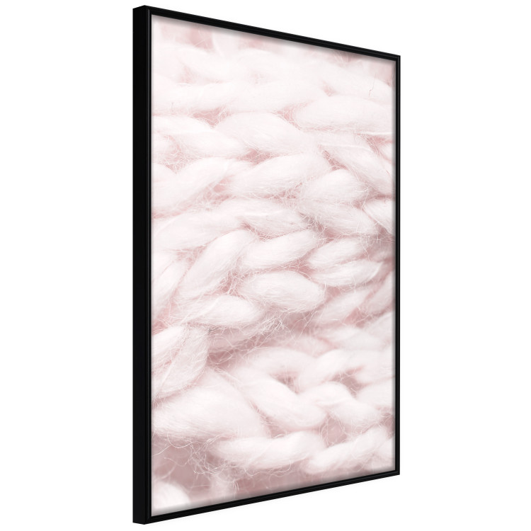 Poster Pastel Warmth - texture of pink woolen braid 124461 additionalImage 10