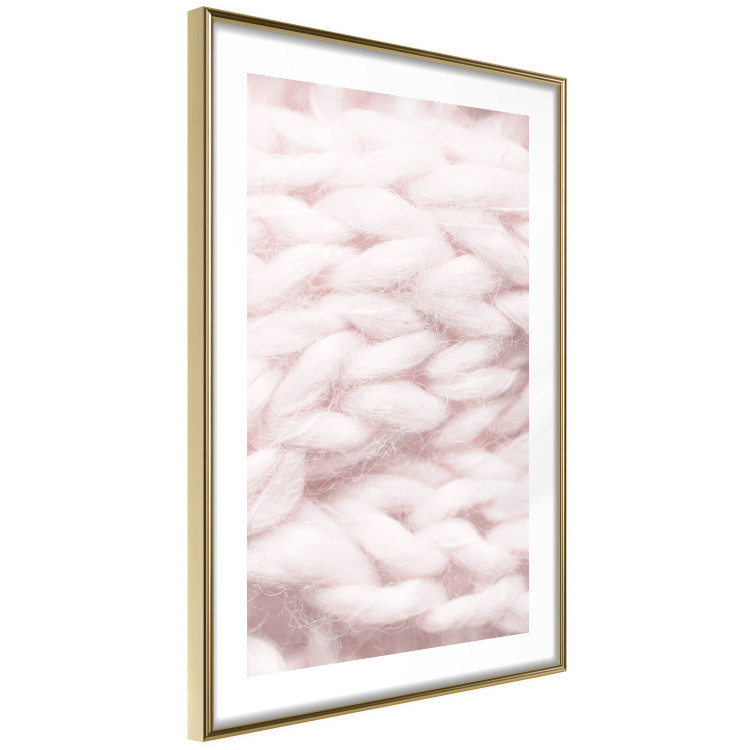 Poster Pastel Warmth - texture of pink woolen braid 124461 additionalImage 6