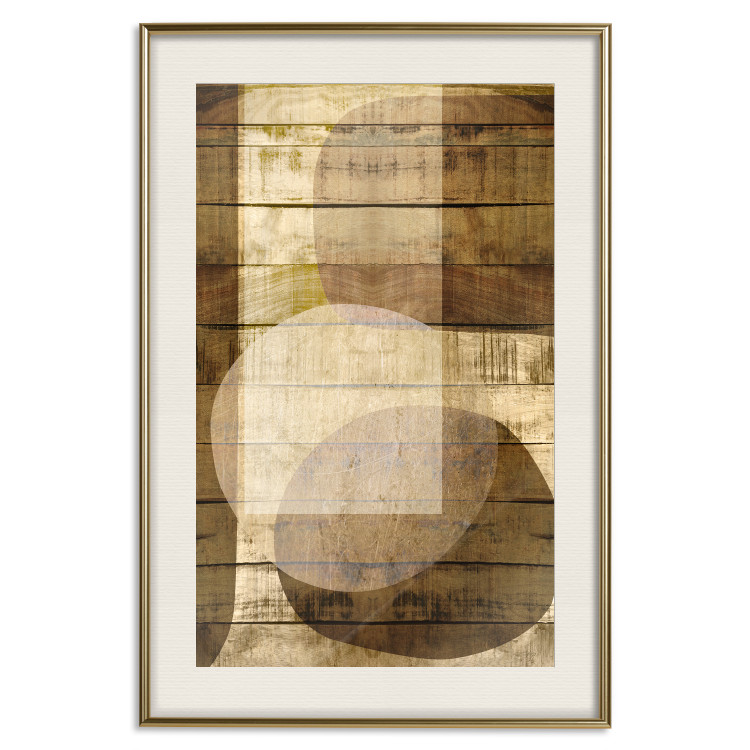 Wall Poster Golden Chocolate - abstraction made of brown wooden planks 125261 additionalImage 19