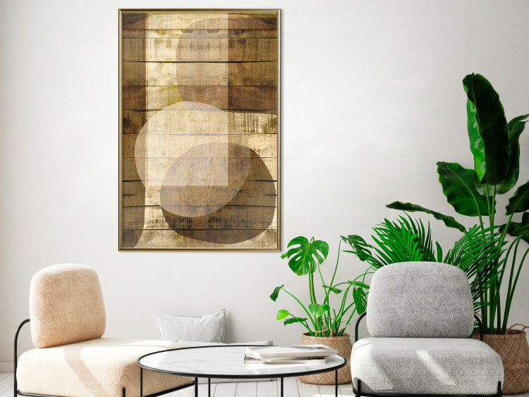 Wall Poster Golden Chocolate - abstraction made of brown wooden planks 125261 additionalImage 7