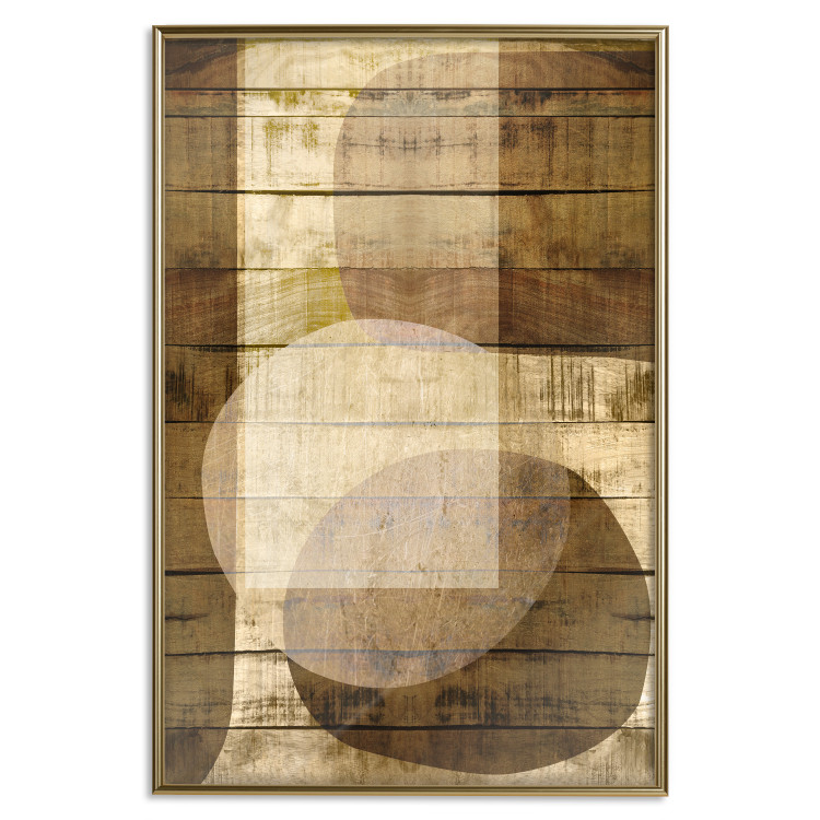 Wall Poster Golden Chocolate - abstraction made of brown wooden planks 125261 additionalImage 16