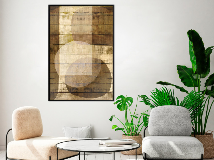 Wall Poster Golden Chocolate - abstraction made of brown wooden planks 125261 additionalImage 3