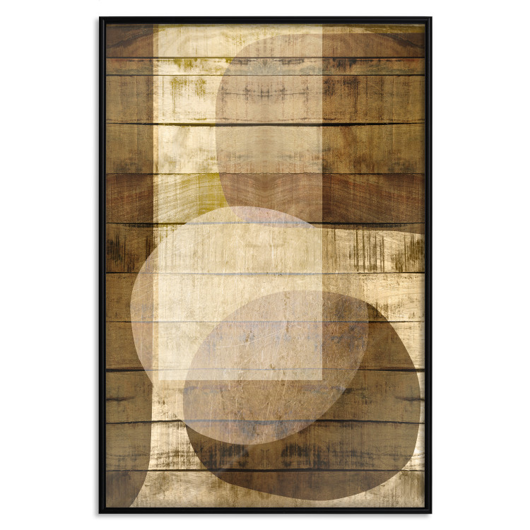 Wall Poster Golden Chocolate - abstraction made of brown wooden planks 125261 additionalImage 24