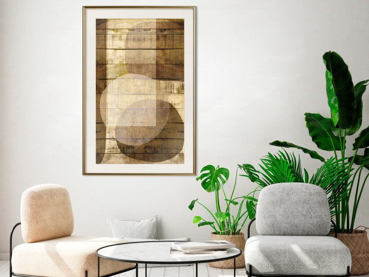 Wall Poster Golden Chocolate - abstraction made of brown wooden planks 125261 additionalImage 21