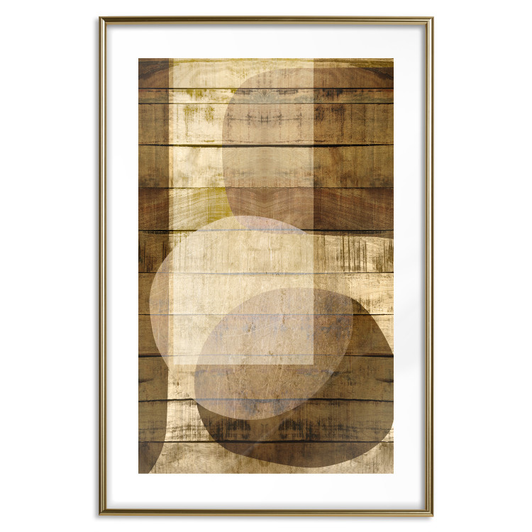 Wall Poster Golden Chocolate - abstraction made of brown wooden planks 125261 additionalImage 14