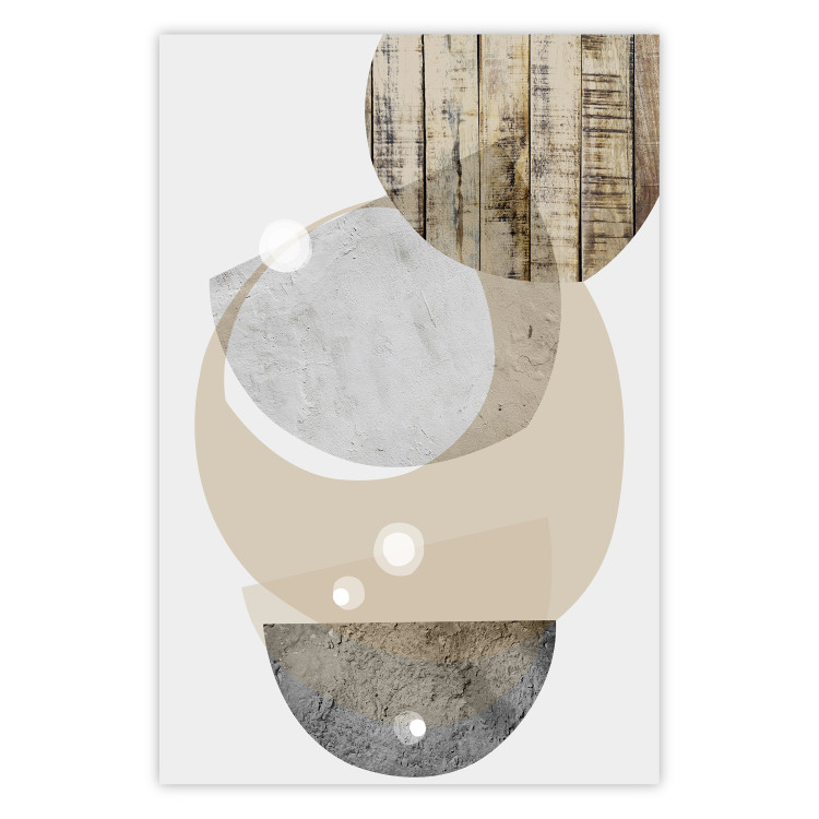 Wall Poster Beige Marriage - abstract geometric figures with various textures 125361