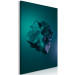 Canvas Art Print Cosmic stone - a futuristic abstraction on a dark green background 125661 additionalThumb 2