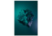Canvas Art Print Cosmic stone - a futuristic abstraction on a dark green background 125661