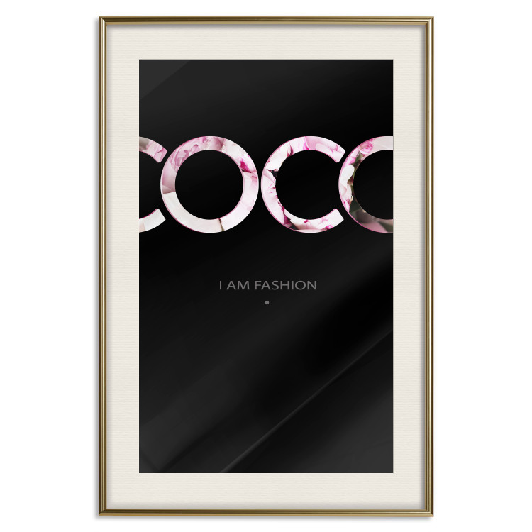 Poster I Am Fashion - pink English text on a contrasting black background 125761 additionalImage 19