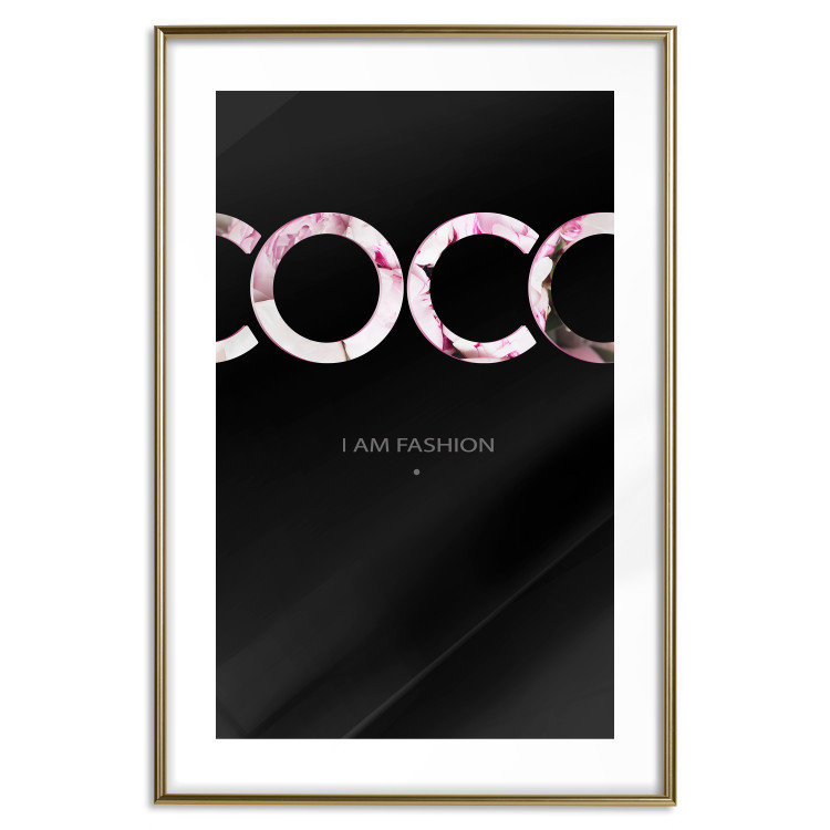 Poster I Am Fashion - pink English text on a contrasting black background 125761 additionalImage 16