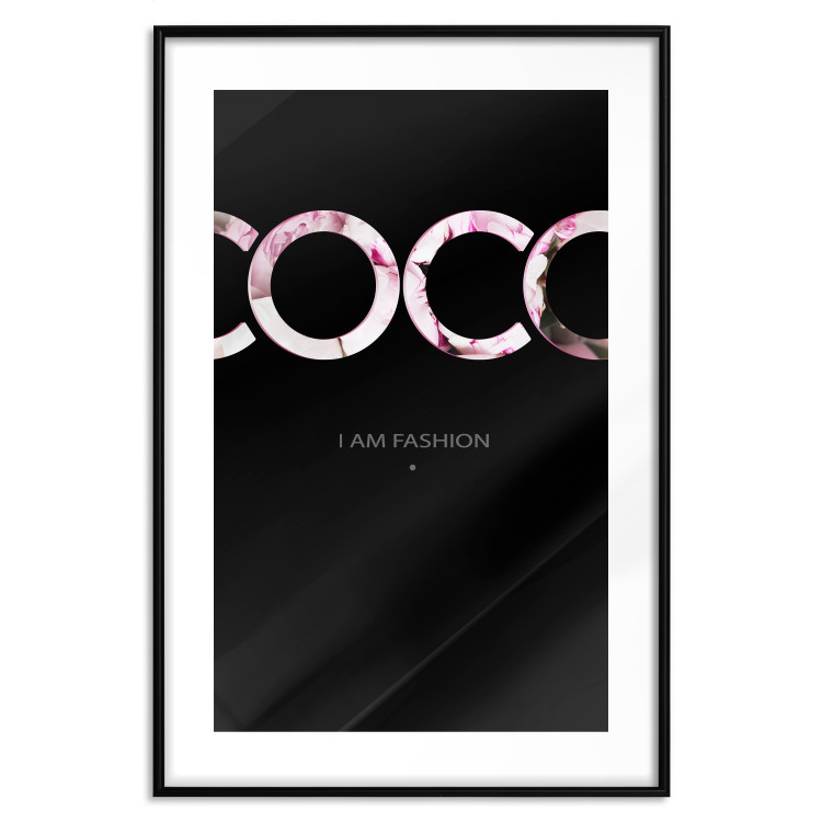 Poster I Am Fashion - pink English text on a contrasting black background 125761 additionalImage 17