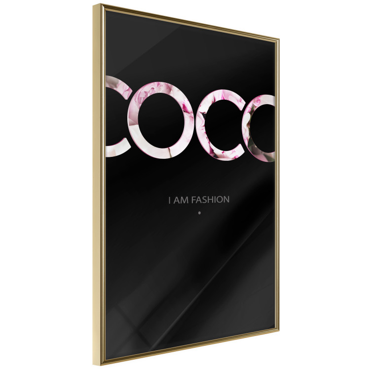 Poster I Am Fashion - pink English text on a contrasting black background 125761 additionalImage 14
